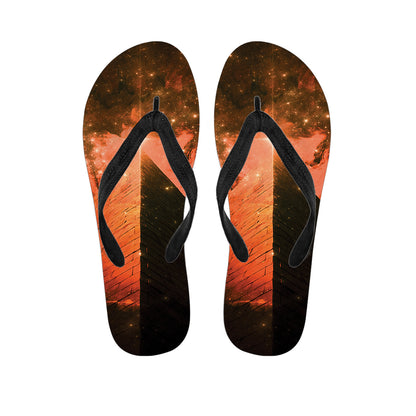 Galaxy Pyramid Print Flip Flops