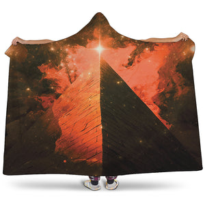 Galaxy Pyramid Print Hooded Blanket