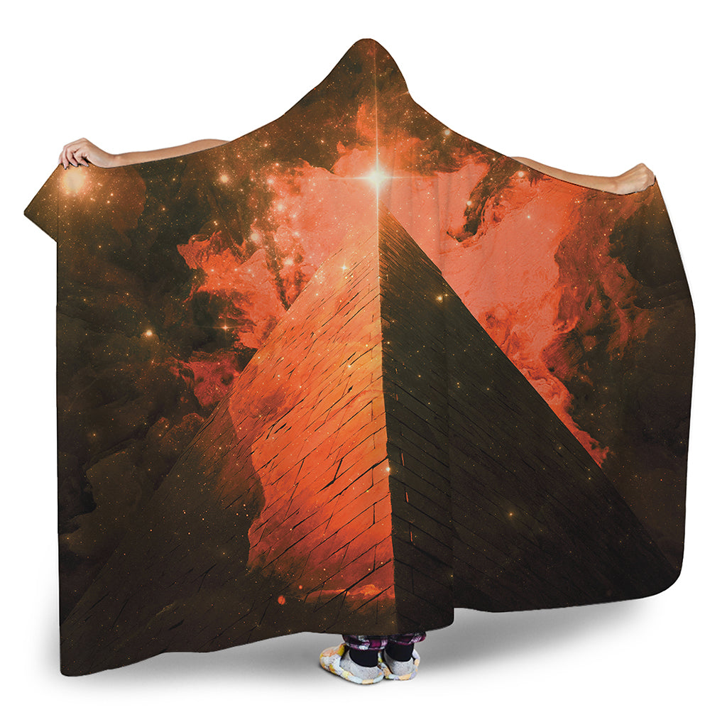 Galaxy Pyramid Print Hooded Blanket