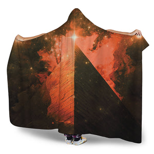 Galaxy Pyramid Print Hooded Blanket