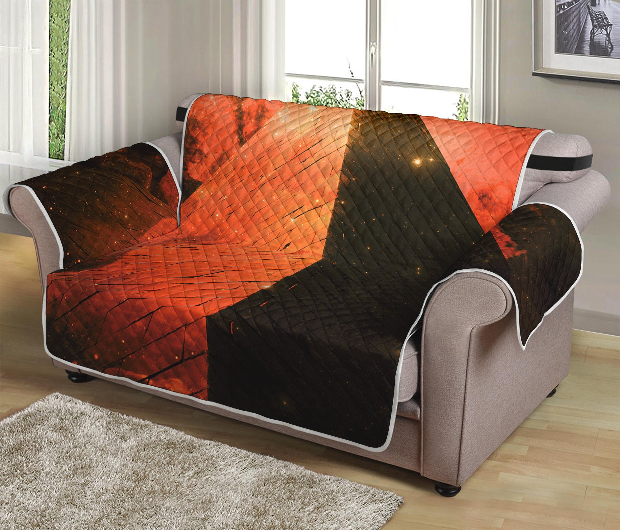 Galaxy Pyramid Print Loveseat Protector