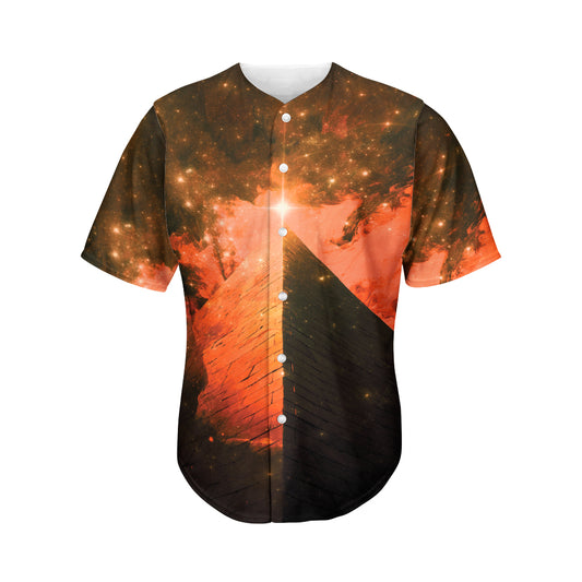 Galaxy Pyramid Print Men's Baseball Jersey