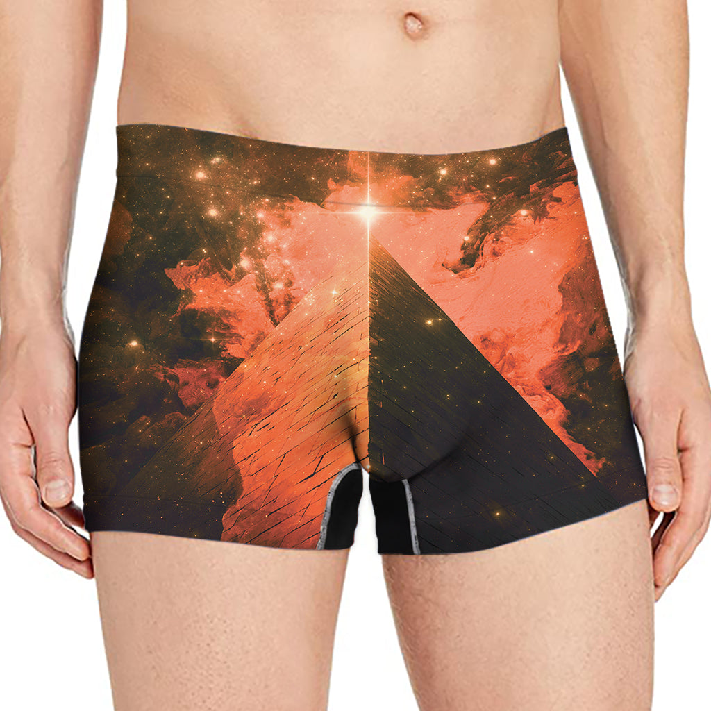 Galaxy Pyramid Print Men's Boxer Briefs