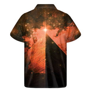 Galaxy Pyramid Print Men's Short Sleeve Shirt