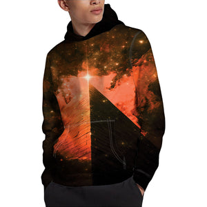 Galaxy Pyramid Print Pullover Hoodie