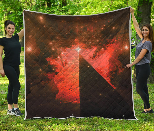 Galaxy Pyramid Print Quilt