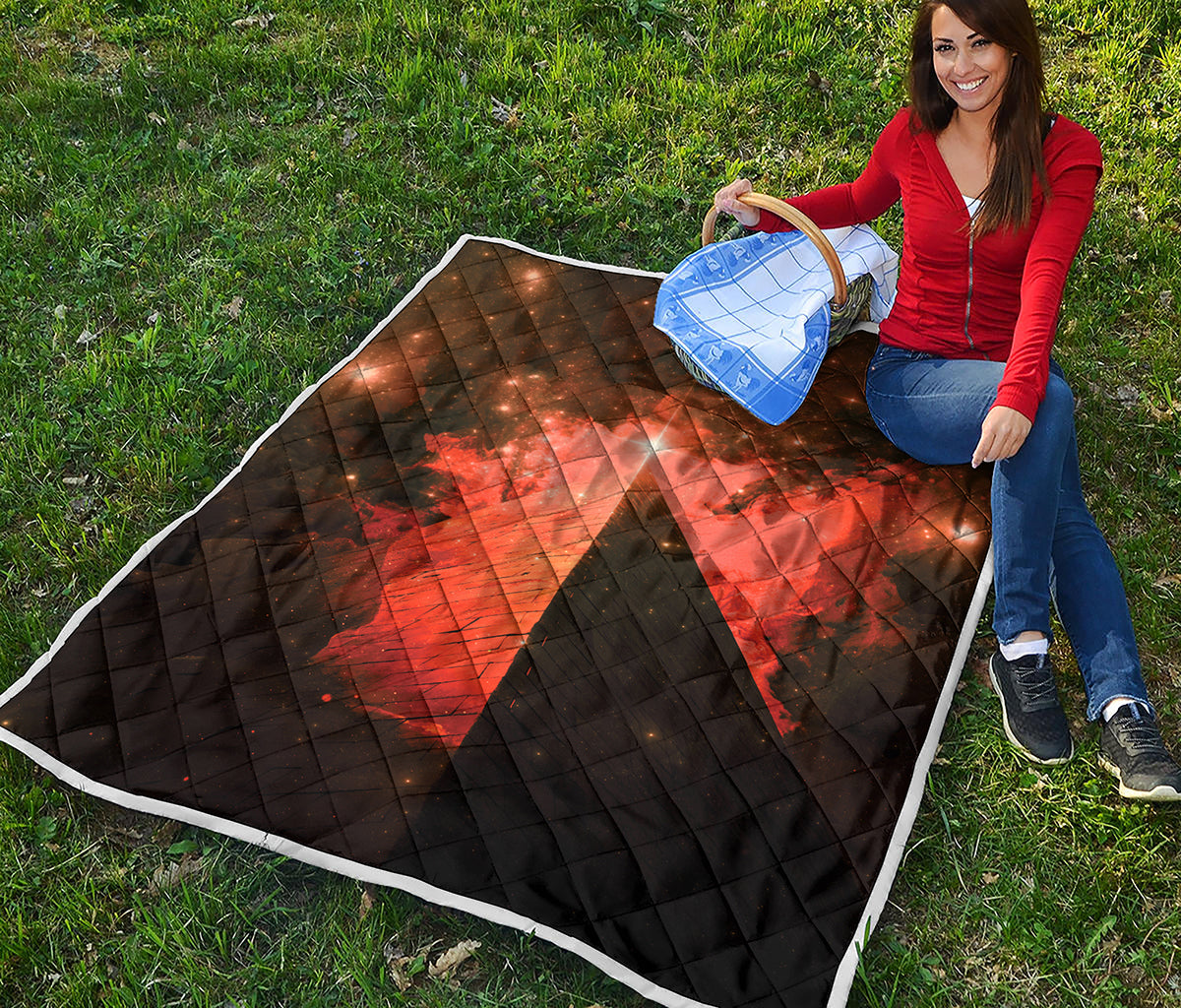 Galaxy Pyramid Print Quilt