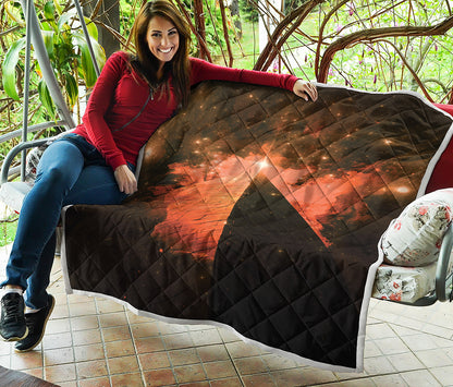 Galaxy Pyramid Print Quilt