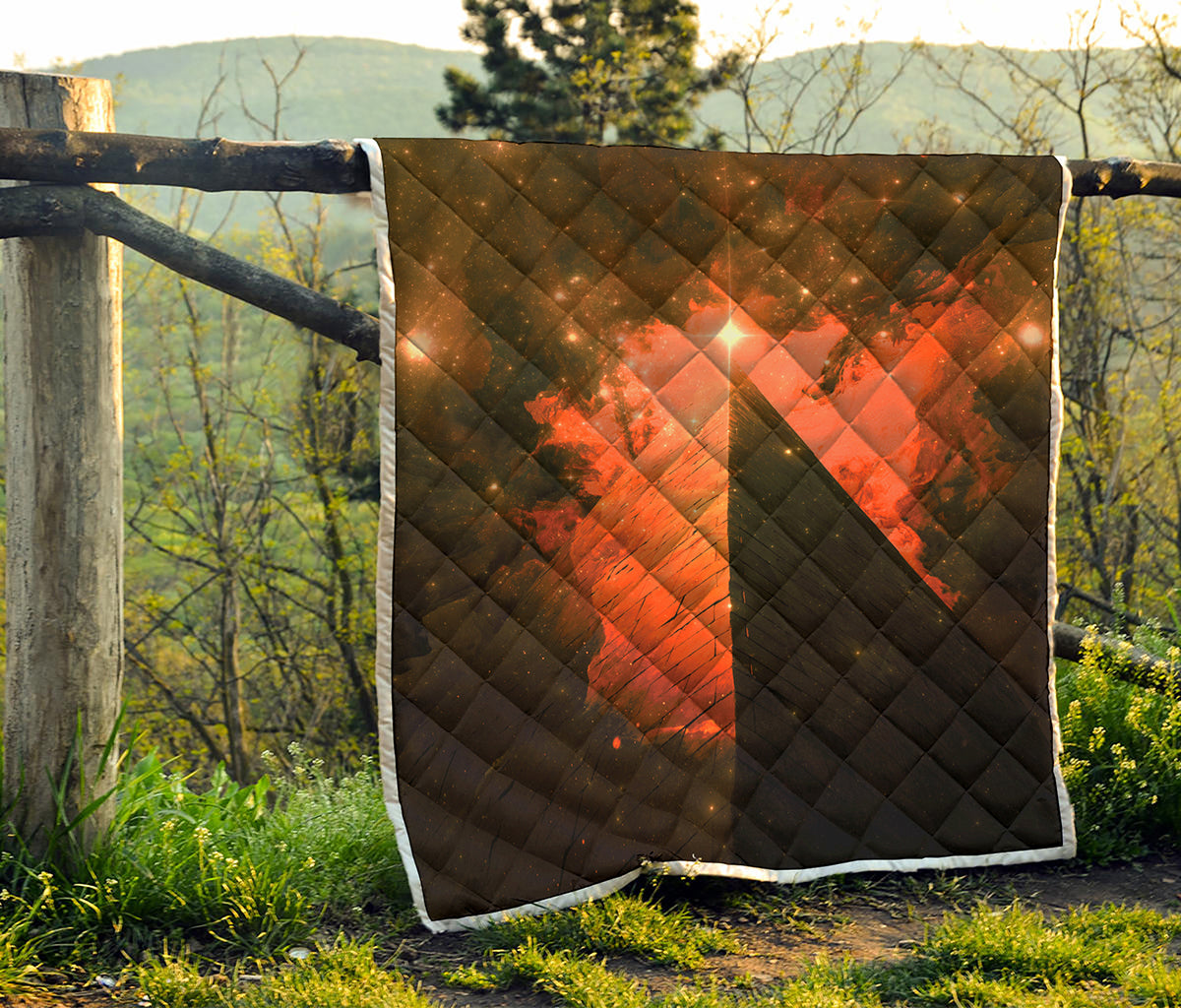 Galaxy Pyramid Print Quilt