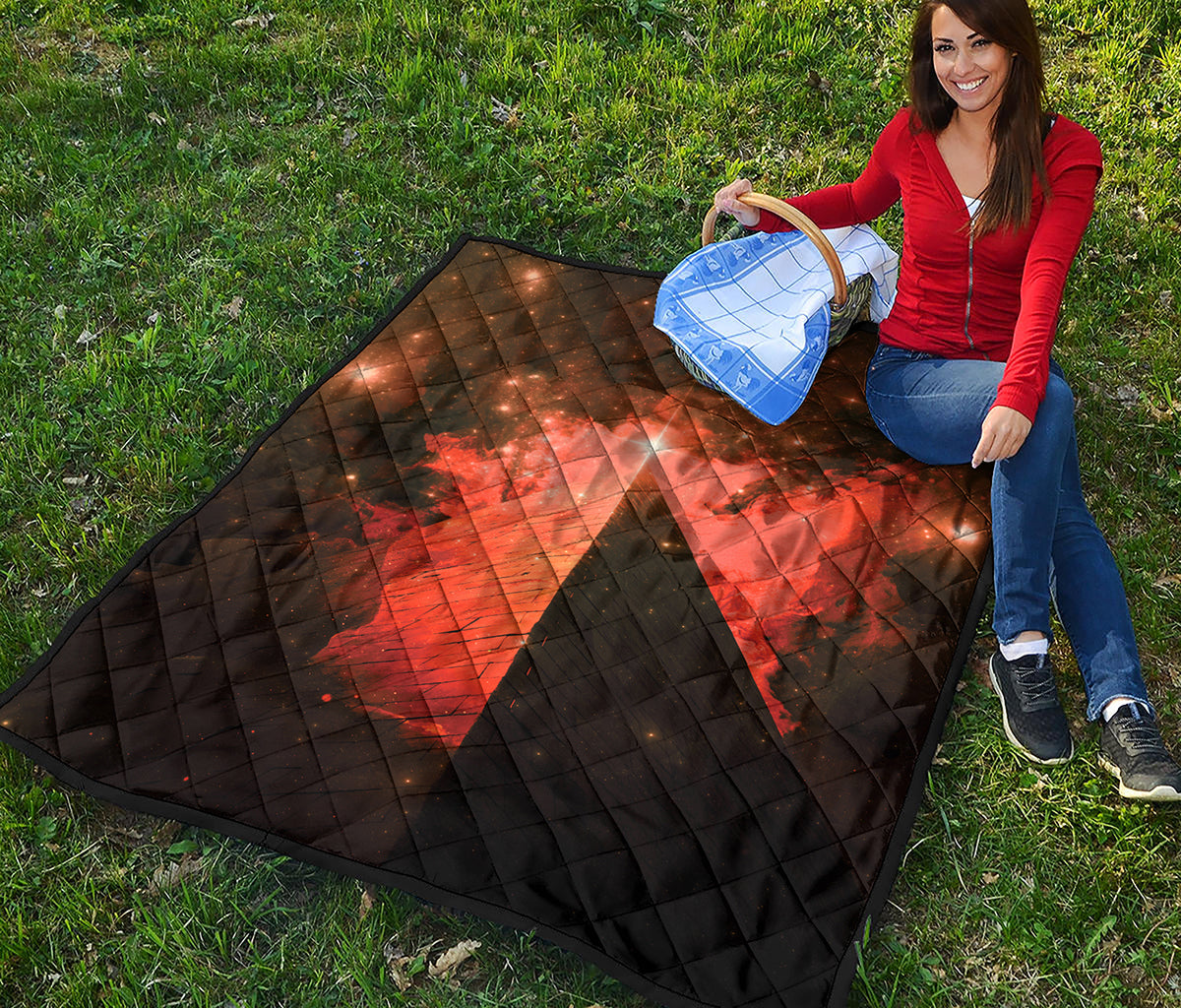 Galaxy Pyramid Print Quilt
