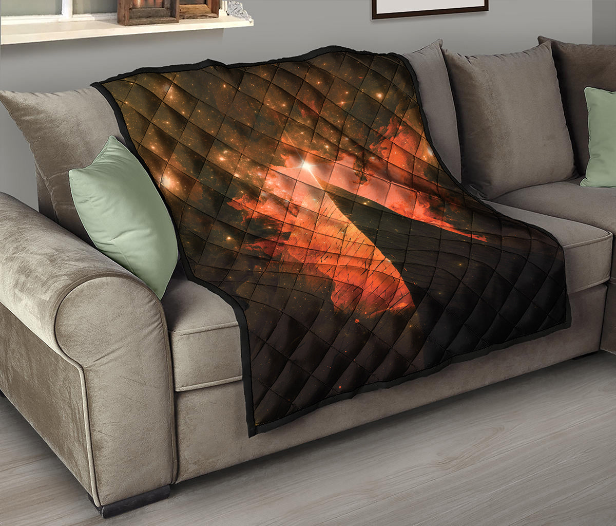 Galaxy Pyramid Print Quilt