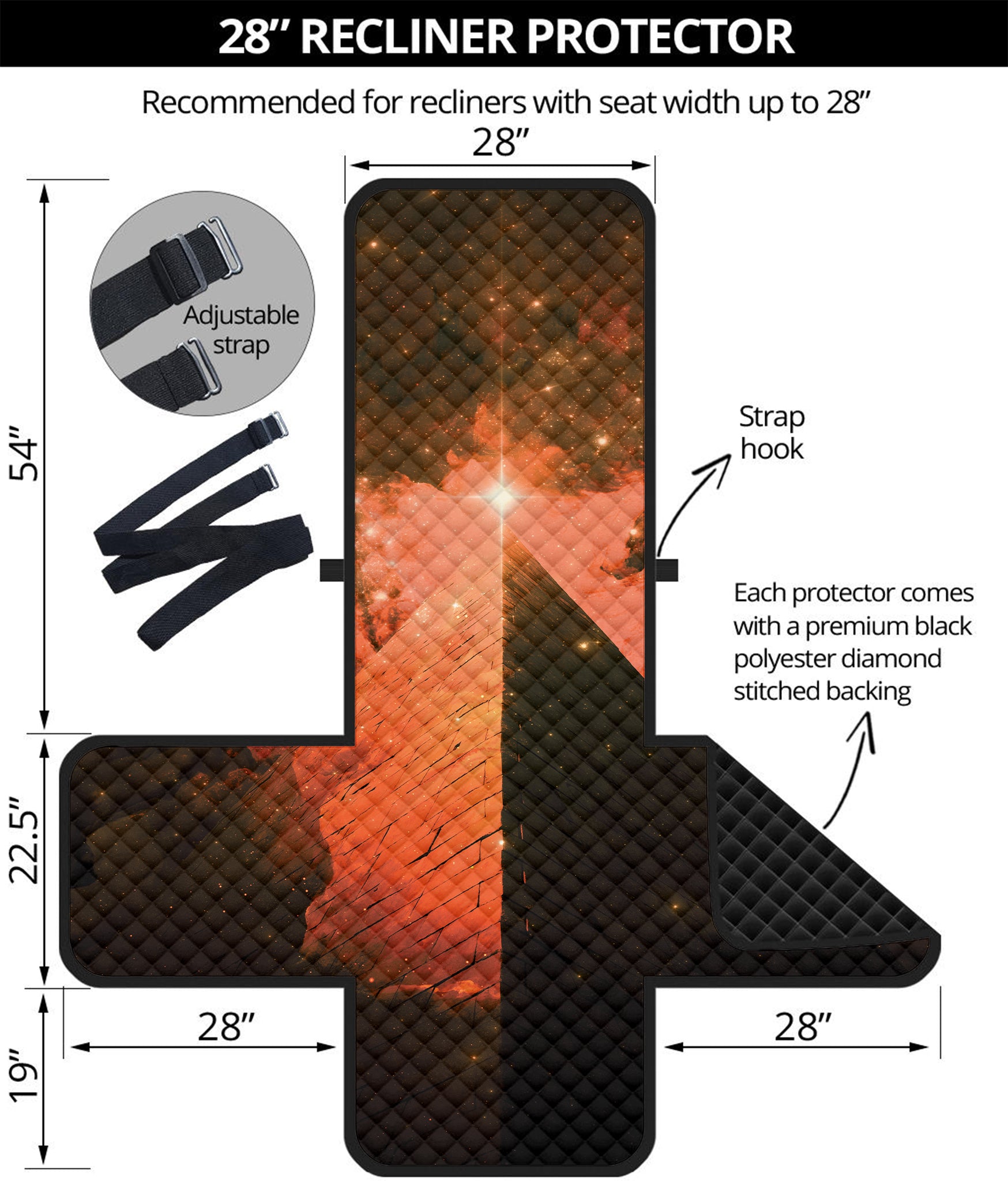 Galaxy Pyramid Print Recliner Protector