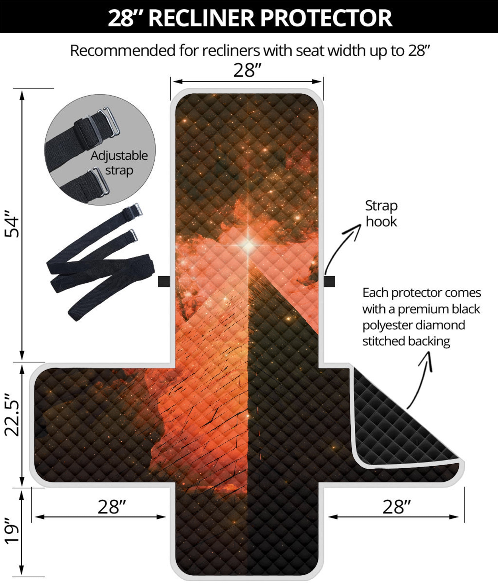 Galaxy Pyramid Print Recliner Protector