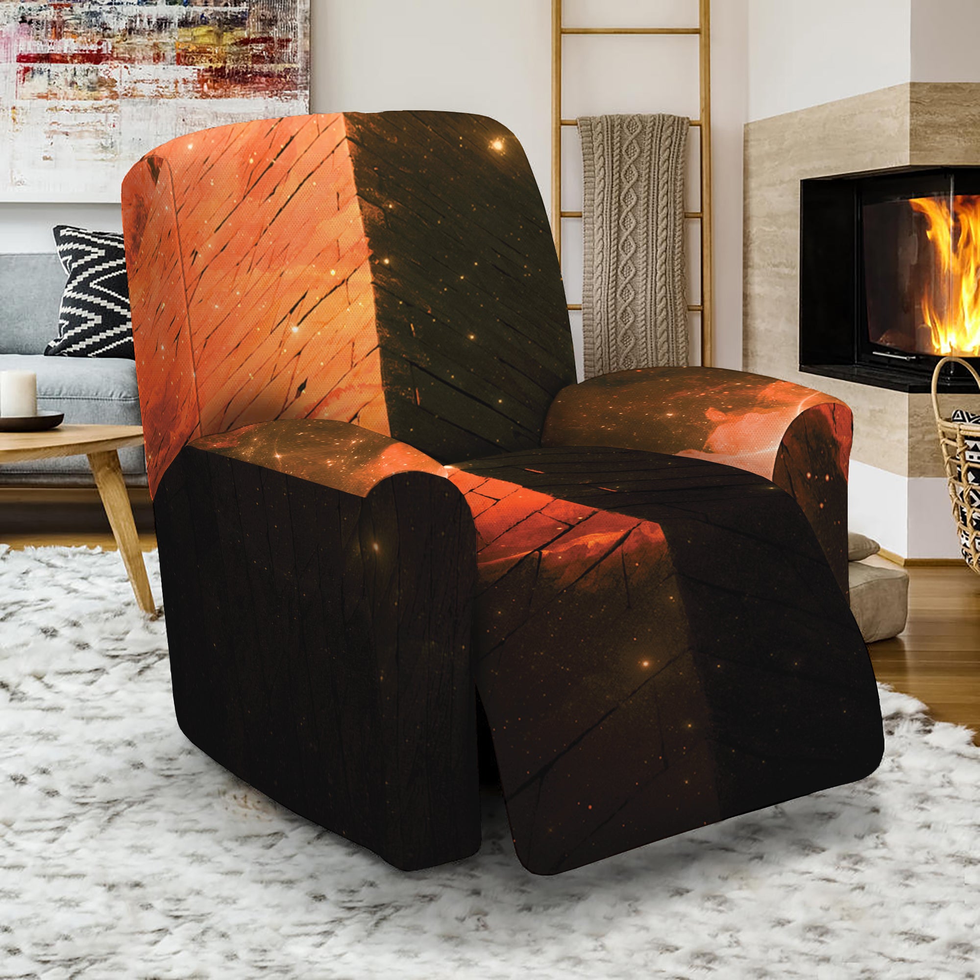 Galaxy Pyramid Print Recliner Slipcover