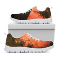 Galaxy Pyramid Print White Running Shoes