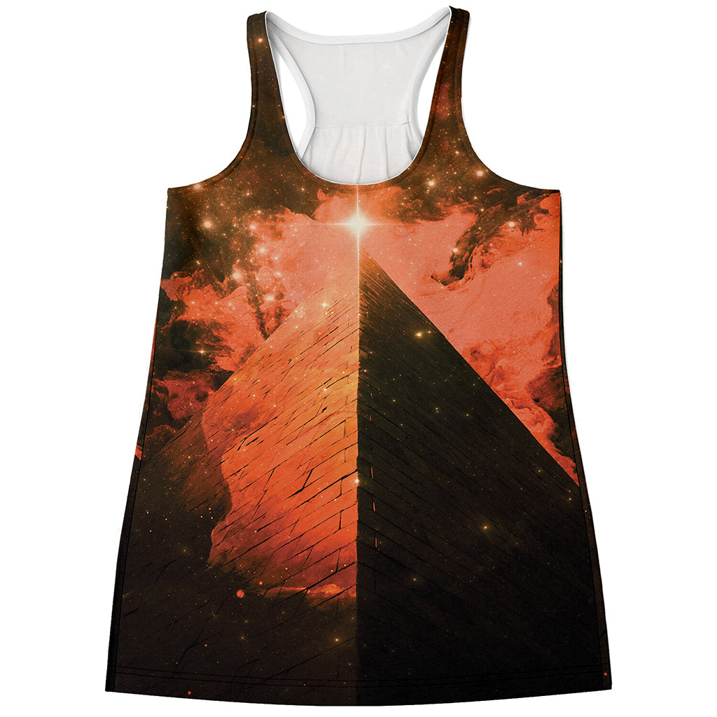 Galaxy Pyramid Print Women's Racerback Tank Top