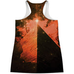 Galaxy Pyramid Print Women's Racerback Tank Top