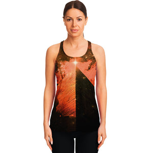 Galaxy Pyramid Print Women's Racerback Tank Top