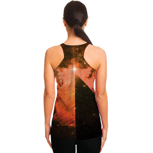 Galaxy Pyramid Print Women's Racerback Tank Top