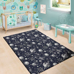 Galaxy UFO Pattern Print Area Rug