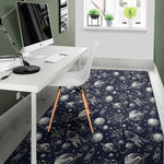 Galaxy UFO Pattern Print Area Rug