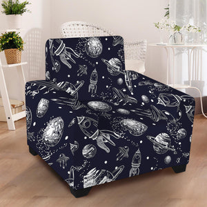 Galaxy UFO Pattern Print Armchair Slipcover