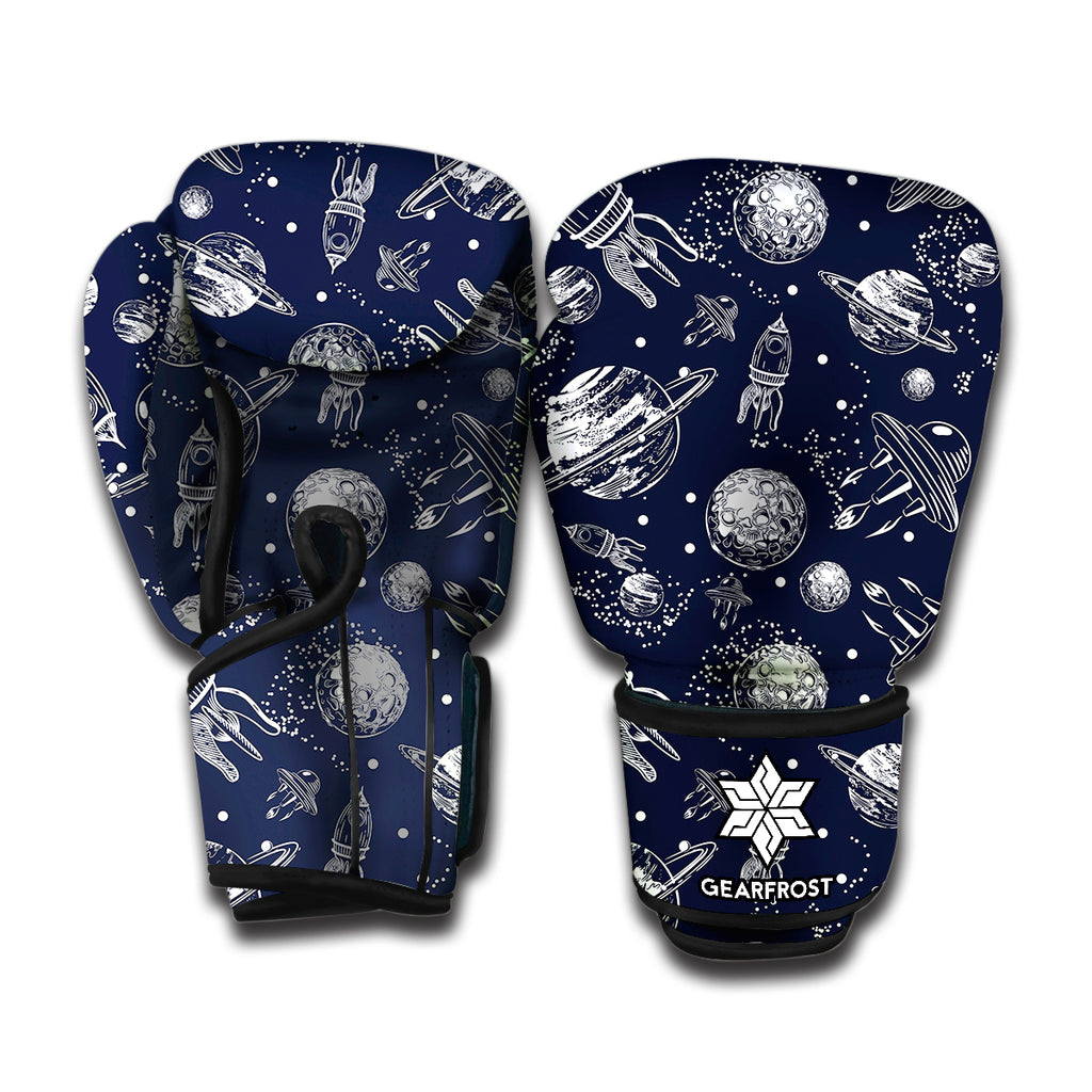 Galaxy UFO Pattern Print Boxing Gloves