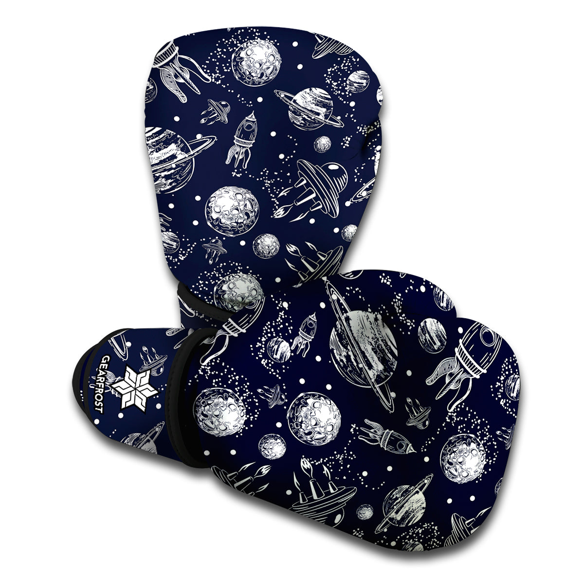 Galaxy UFO Pattern Print Boxing Gloves