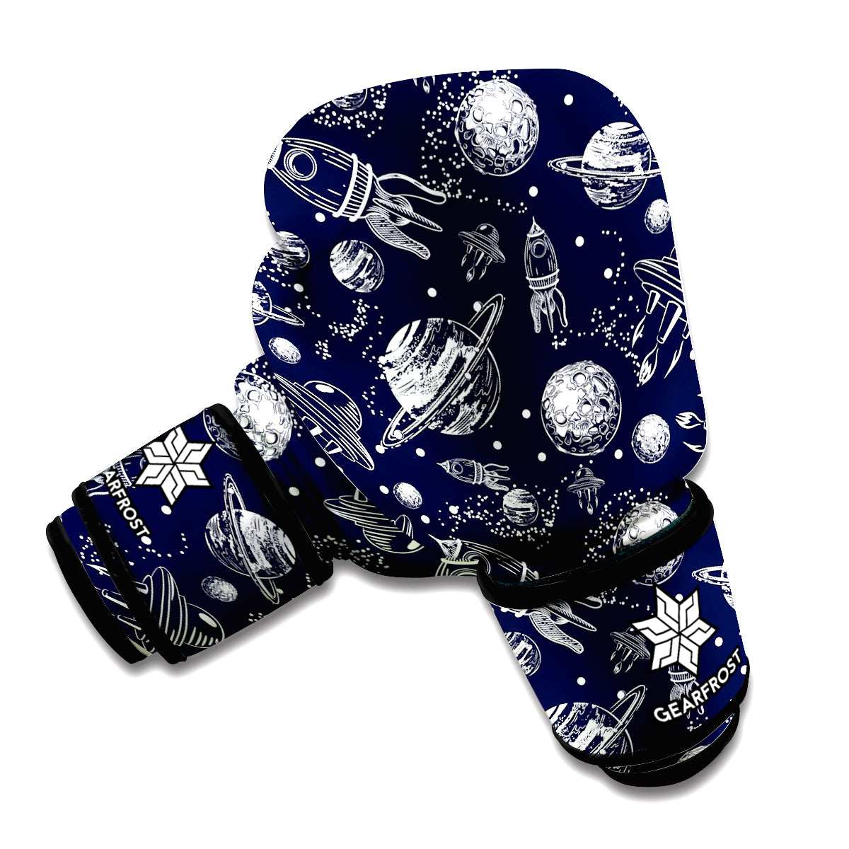 Galaxy UFO Pattern Print Boxing Gloves