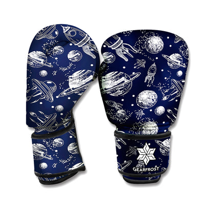 Galaxy UFO Pattern Print Boxing Gloves