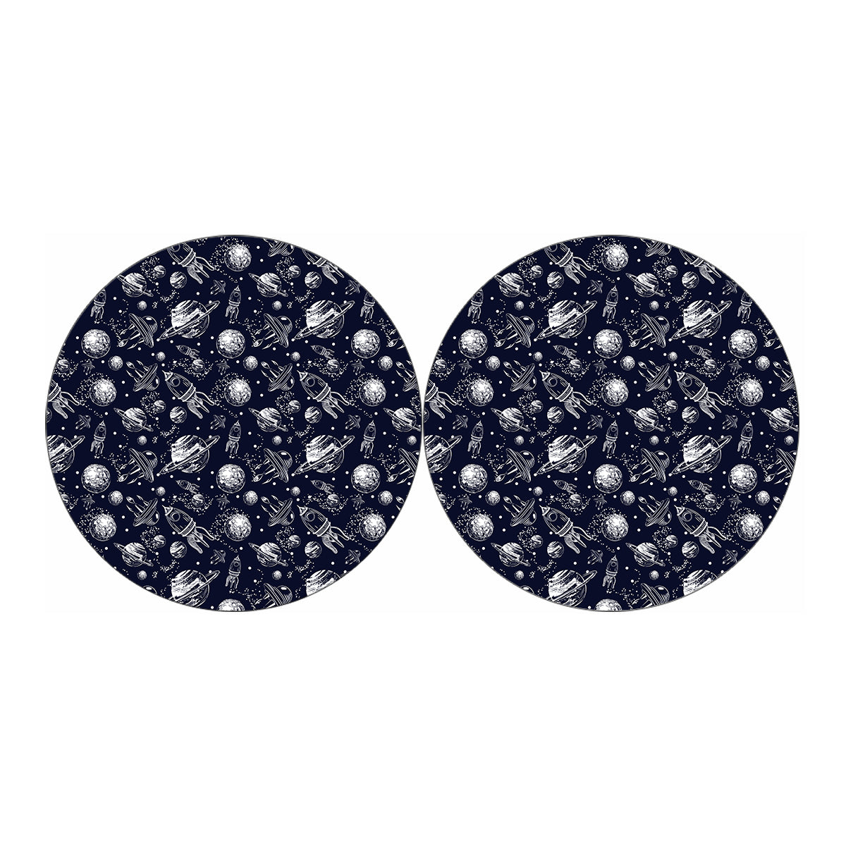Galaxy UFO Pattern Print Car Coasters