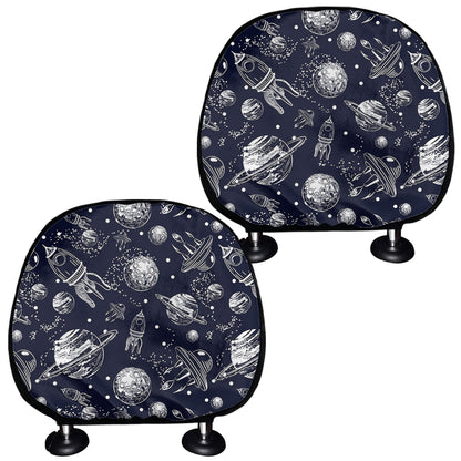 Galaxy UFO Pattern Print Car Headrest Covers