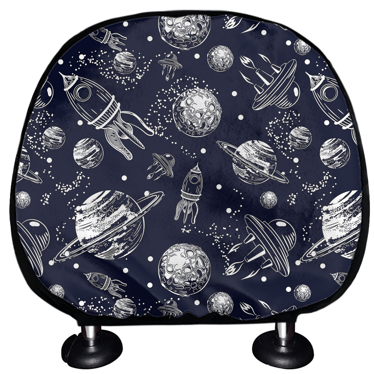 Galaxy UFO Pattern Print Car Headrest Covers