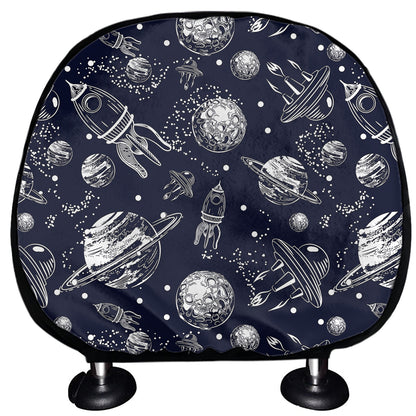 Galaxy UFO Pattern Print Car Headrest Covers