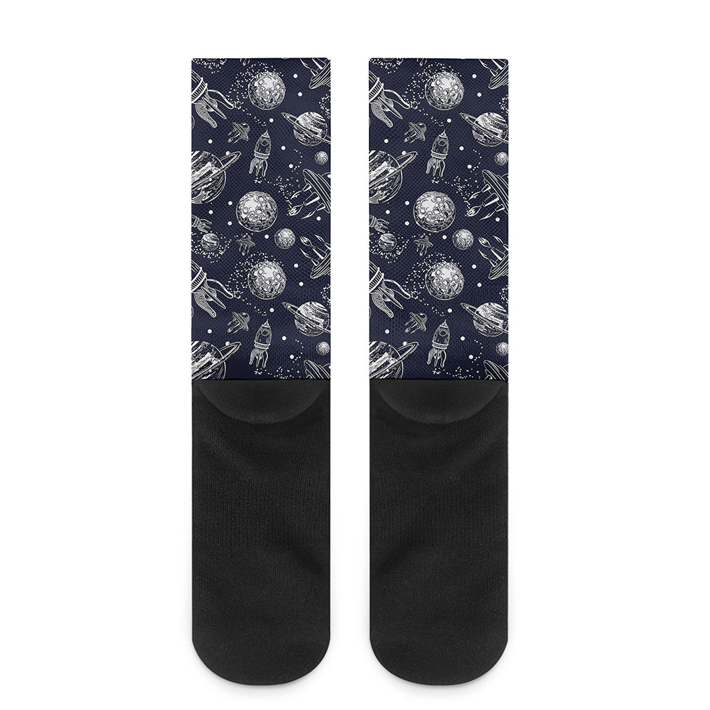 Galaxy UFO Pattern Print Crew Socks