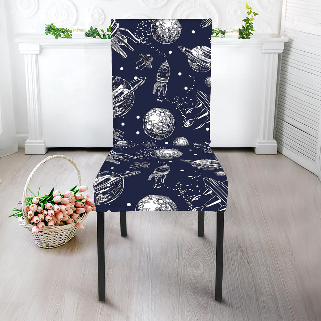 Galaxy UFO Pattern Print Dining Chair Slipcover