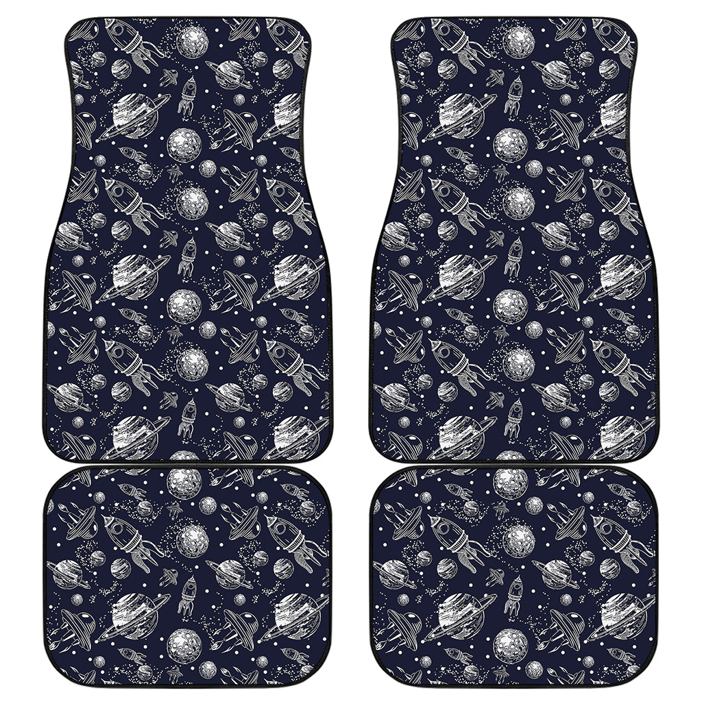 Galaxy UFO Pattern Print Front and Back Car Floor Mats