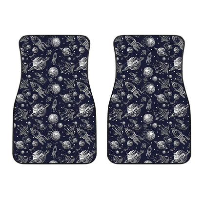 Galaxy UFO Pattern Print Front Car Floor Mats