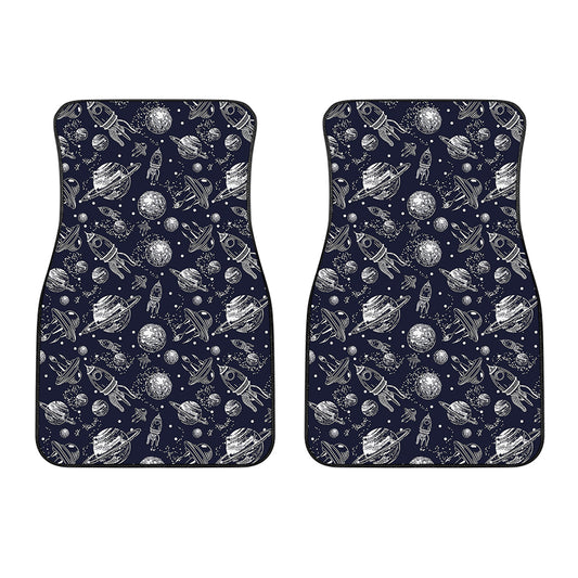 Galaxy UFO Pattern Print Front Car Floor Mats