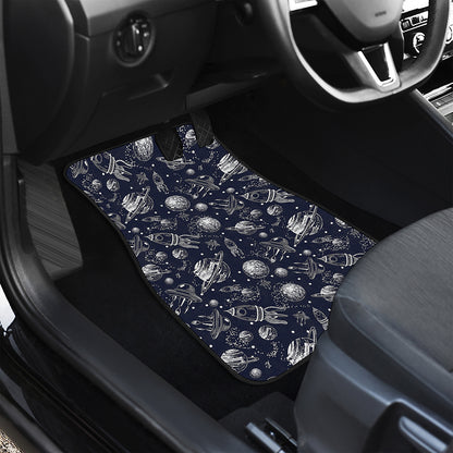 Galaxy UFO Pattern Print Front Car Floor Mats