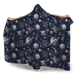 Galaxy UFO Pattern Print Hooded Blanket
