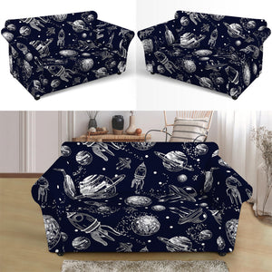 Galaxy UFO Pattern Print Loveseat Slipcover