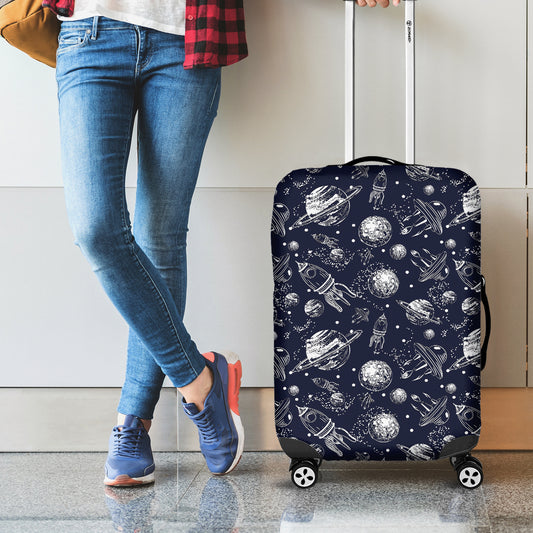 Galaxy UFO Pattern Print Luggage Cover