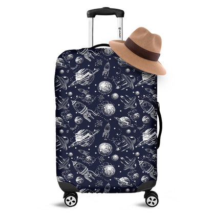 Galaxy UFO Pattern Print Luggage Cover