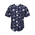 Galaxy UFO Pattern Print Men's Baseball Jersey