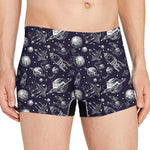 Galaxy UFO Pattern Print Men's Boxer Briefs