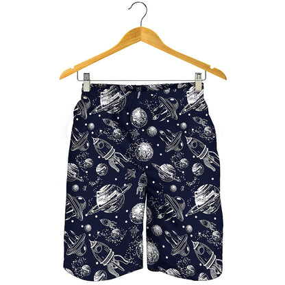 Galaxy UFO Pattern Print Men's Shorts