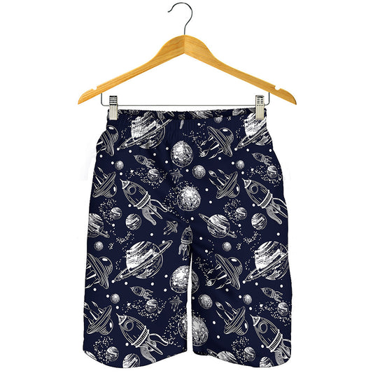 Galaxy UFO Pattern Print Men's Shorts