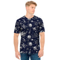 Galaxy UFO Pattern Print Men's T-Shirt