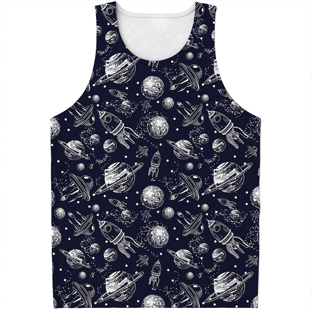 Galaxy UFO Pattern Print Men's Tank Top